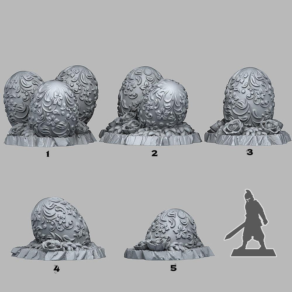 3D Printed Fantastic Plants and Rocks Eggs From Wonderlands 28mm - 32mm D&D Wargaming - Charming Terrain