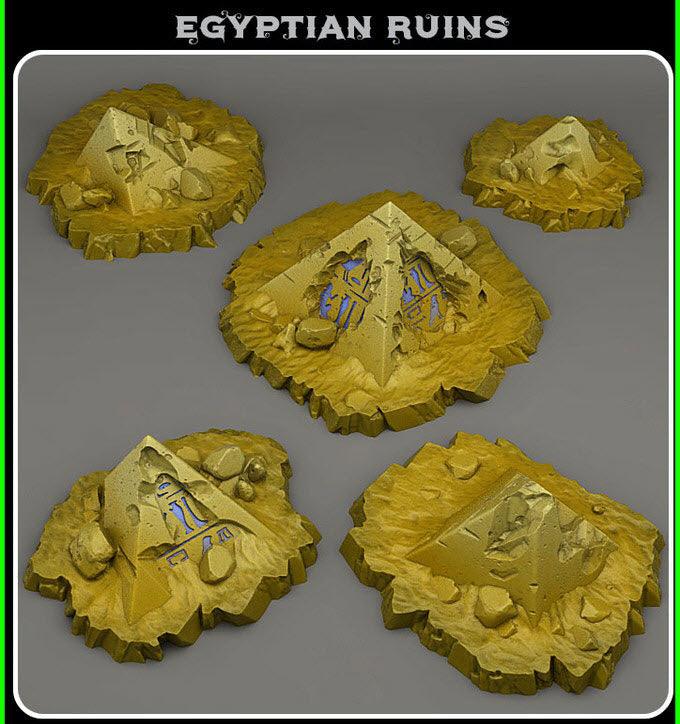 3D Printed Fantastic Plants and Rocks Egyptian Ruins 28mm - 32mm D&D Wargaming - Charming Terrain