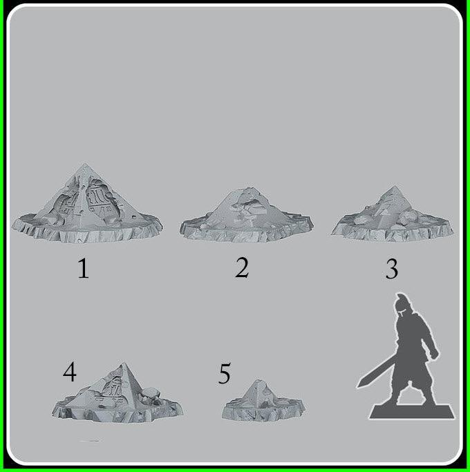 3D Printed Fantastic Plants and Rocks Egyptian Ruins 28mm - 32mm D&D Wargaming - Charming Terrain