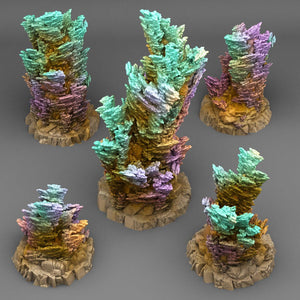 3D Printed Fantastic Plants and Rocks FAIRY KINGDOM CORAL 28mm - 32mm D&D Wargaming - Charming Terrain