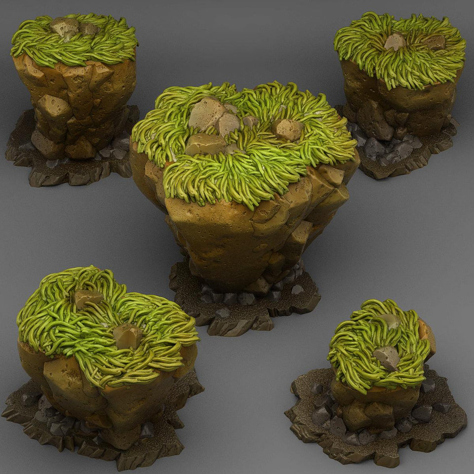 3D Printed Fantastic Plants and Rocks Fantasy Lost Rocks 28mm - 32mm D&D Wargaming - Charming Terrain