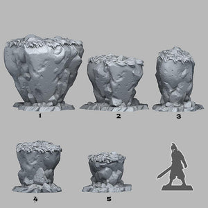3D Printed Fantastic Plants and Rocks Fantasy Lost Rocks 28mm - 32mm D&D Wargaming - Charming Terrain