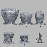 3D Printed Fantastic Plants and Rocks Fantasy Lost Rocks 28mm - 32mm D&D Wargaming - Charming Terrain