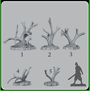 3D Printed Fantastic Plants and Rocks Fantasy Trees 28mm - 32mm D&D Wargaming - Charming Terrain