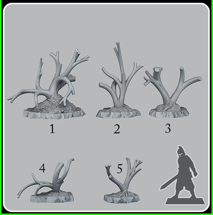 3D Printed Fantastic Plants and Rocks Fantasy Trees 28mm - 32mm D&D Wargaming - Charming Terrain