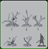 3D Printed Fantastic Plants and Rocks Fantasy Trees 28mm - 32mm D&D Wargaming - Charming Terrain