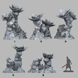 3D Printed Fantastic Plants and Rocks Frozen Flowers 28mm - 32mm D&D Wargaming - Charming Terrain