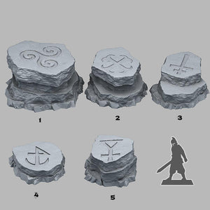 3D Printed Fantastic Plants and Rocks Gaelic Stones 28mm - 32mm D&D Wargaming - Charming Terrain