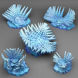 3D Printed Fantastic Plants and Rocks Giant Snowflake Plants 28mm - 32mm D&D Wargaming - Charming Terrain