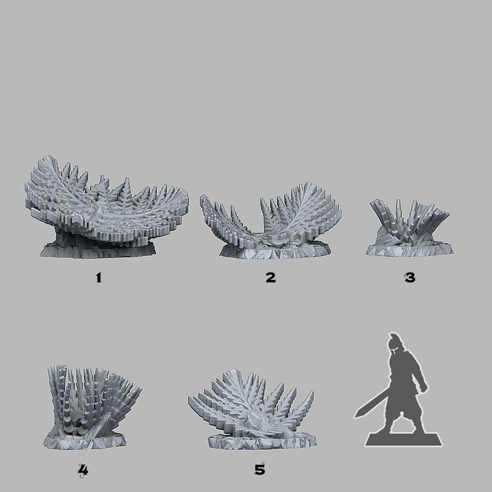 3D Printed Fantastic Plants and Rocks Giant Snowflake Plants 28mm - 32mm D&D Wargaming - Charming Terrain