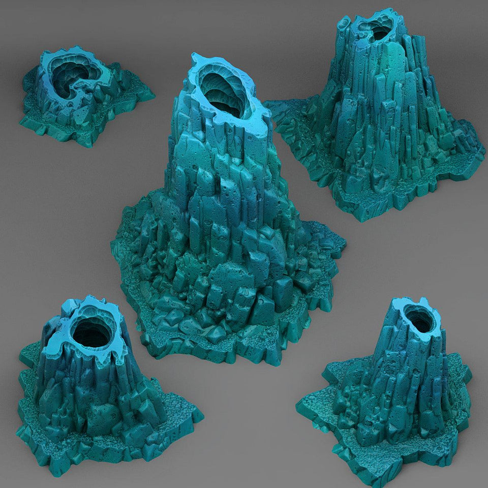 3D Printed Fantastic Plants and Rocks Ice Hole Cavern 28mm - 32mm D&D - Charming Terrain