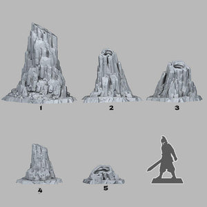 3D Printed Fantastic Plants and Rocks Ice Hole Cavern 28mm - 32mm D&D - Charming Terrain