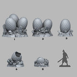 3D Printed Fantastic Plants and Rocks Leviathan Eggs 28mm - 32mm D&D Wargaming - Charming Terrain
