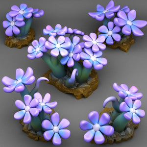 3D Printed Fantastic Plants and Rocks MAGIC CHILDISH FLOWERS 28mm - 32mm D&D Wargaming - Charming Terrain