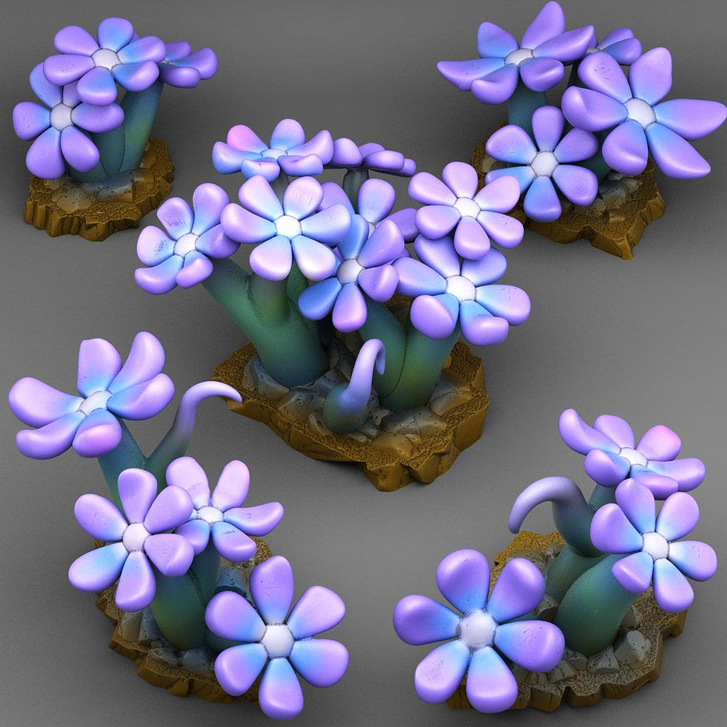 3D Printed Fantastic Plants and Rocks MAGIC CHILDISH FLOWERS 28mm - 32mm D&D Wargaming - Charming Terrain