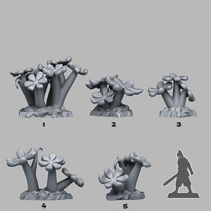 3D Printed Fantastic Plants and Rocks MAGIC CHILDISH FLOWERS 28mm - 32mm D&D Wargaming - Charming Terrain