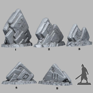 3D Printed Fantastic Plants and Rocks Magic Square Rocks 28mm - 32mm D&D Wargaming - Charming Terrain