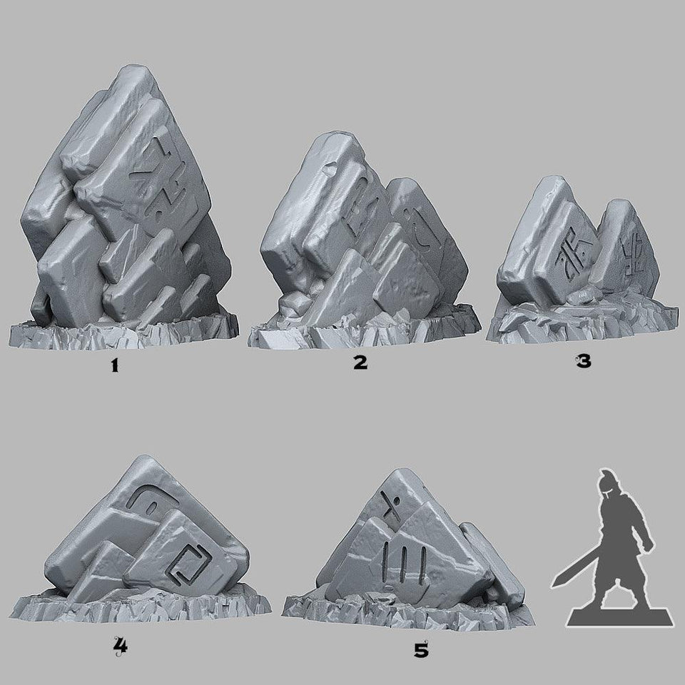 3D Printed Fantastic Plants and Rocks Magic Square Rocks 28mm - 32mm D&D Wargaming - Charming Terrain