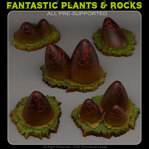 3D Printed Fantastic Plants and Rocks MAGICAL EGGS 28mm - 32mm D&D Wargaming - Charming Terrain