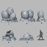 3D Printed Fantastic Plants and Rocks Magma Dragon Eggs 28mm - 32mm D&D Wargaming - Charming Terrain