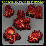 3D Printed Fantastic Plants and Rocks Magma Dragon Eggs 28mm - 32mm D&D Wargaming - Charming Terrain