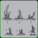 3D Printed Fantastic Plants and Rocks Martian Stalagmites 28mm - 32mm D&D Wargaming - Charming Terrain