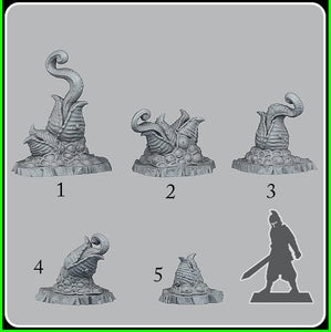 3D Printed Fantastic Plants and Rocks Mutant Plants 28mm - 32mm D&D Wargaming - Charming Terrain