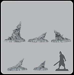 3D Printed Fantastic Plants and Rocks Nekron's Stalagmites 28mm - 32mm D&D Wargaming - Charming Terrain