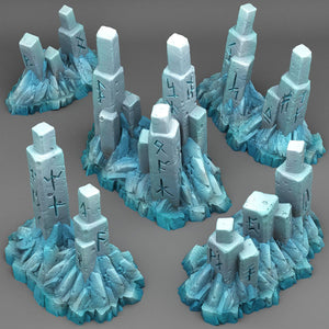 3D Printed Fantastic Plants and Rocks Northmen Ruins 28mm - 32mm D&D Wargaming - Charming Terrain