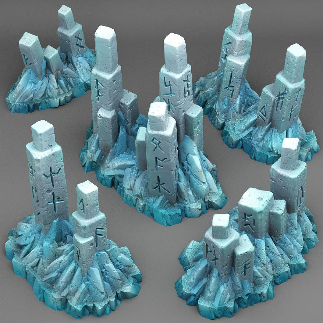 3D Printed Fantastic Plants and Rocks Northmen Ruins 28mm - 32mm D&D Wargaming - Charming Terrain