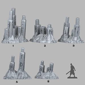 3D Printed Fantastic Plants and Rocks Northmen Ruins 28mm - 32mm D&D Wargaming - Charming Terrain