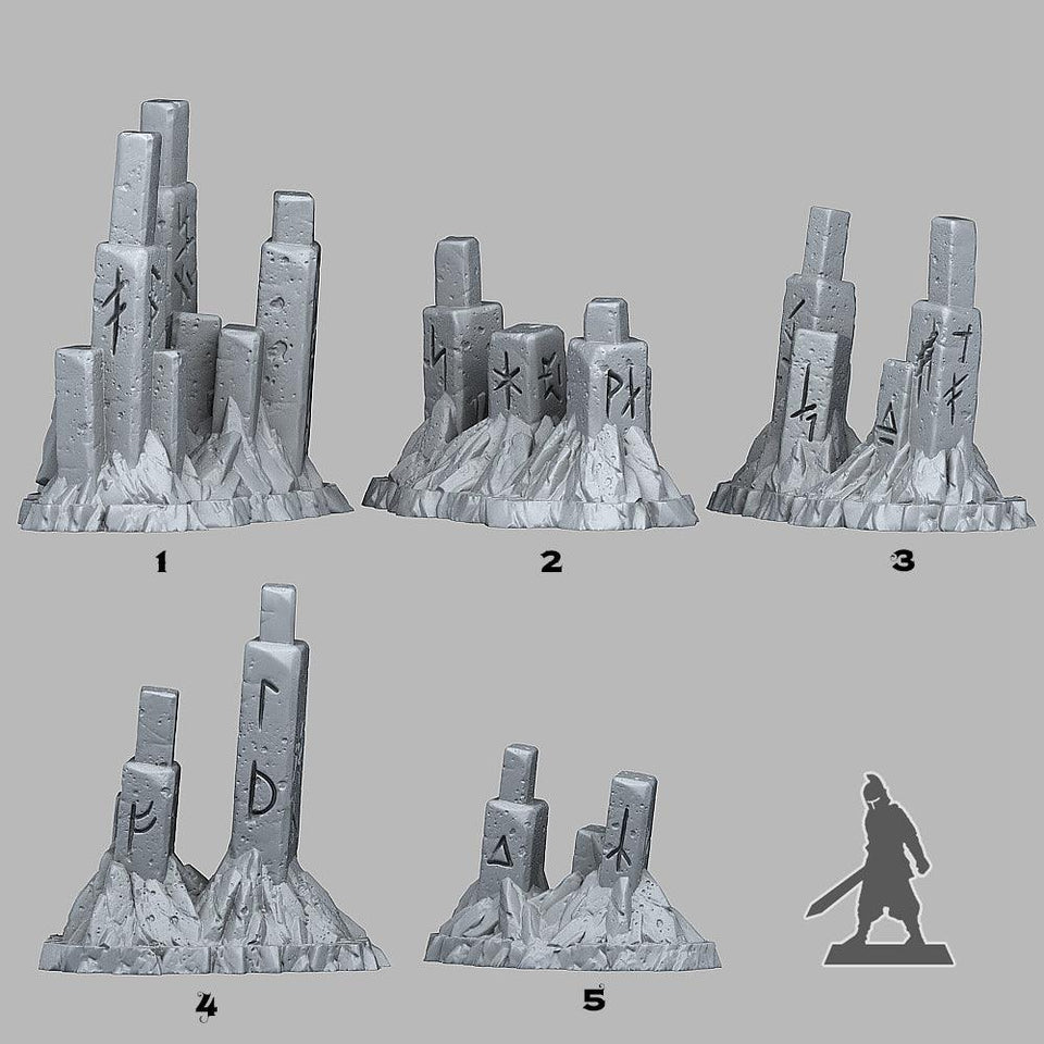 3D Printed Fantastic Plants and Rocks Northmen Ruins 28mm - 32mm D&D Wargaming - Charming Terrain