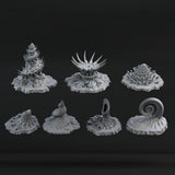 3D Printed Fantastic Plants and Rocks Ocean Sea Terrain Set 28mm - 32mm D&D Wargaming - Charming Terrain