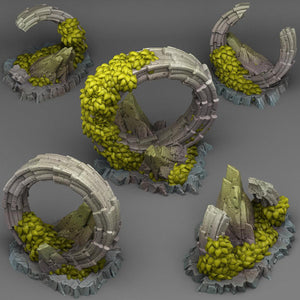 3D Printed Fantastic Plants and Rocks Pandora Ruins 28mm - 32mm D&D Wargaming - Charming Terrain