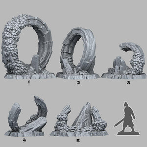 3D Printed Fantastic Plants and Rocks Pandora Ruins 28mm - 32mm D&D Wargaming - Charming Terrain