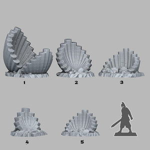 3D Printed Fantastic Plants and Rocks Pipe-organ Basalt 28mm - 32mm D&D Wargaming - Charming Terrain