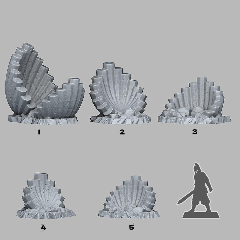 3D Printed Fantastic Plants and Rocks Pipe-organ Basalt 28mm - 32mm D&D Wargaming - Charming Terrain