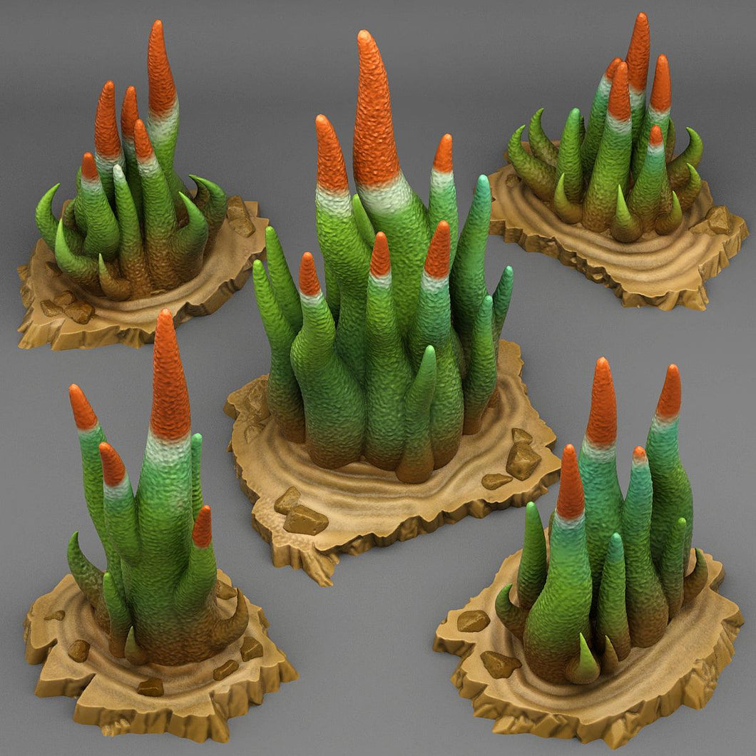 3D Printed Fantastic Plants and Rocks Poisonous Feeler Cactus 28mm - 32mm D&D Wargaming - Charming Terrain