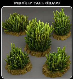 3D Printed Fantastic Plants and Rocks Prickly Tall Grass 28mm - 32mm D&D Wargaming - Charming Terrain