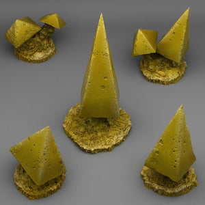 3D Printed Fantastic Plants and Rocks PYRAMID MUSHROOMS 28mm - 32mm D&D Wargaming - Charming Terrain