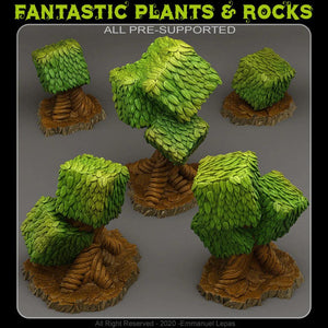 3D Printed Fantastic Plants and Rocks Red Queen's Trees 28mm - 32mm D&D Wargaming - Charming Terrain