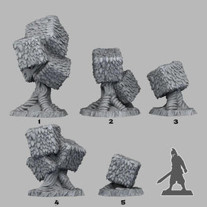 3D Printed Fantastic Plants and Rocks Red Queen's Trees 28mm - 32mm D&D Wargaming - Charming Terrain
