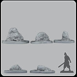 3D Printed Fantastic Plants and Rocks Reef Stones 28mm - 32mm D&D Wargaming - Charming Terrain