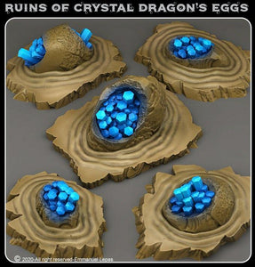 3D Printed Fantastic Plants and Rocks Ruins Of Crystal Dragon's Eggs 28mm - 32mm D&D Wargaming - Charming Terrain