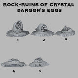 3D Printed Fantastic Plants and Rocks Ruins Of Crystal Dragon's Eggs 28mm - 32mm D&D Wargaming - Charming Terrain