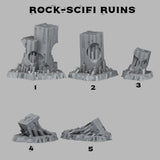 3D Printed Fantastic Plants and Rocks Scifi Ruins 28mm - 32mm D&D Wargaming - Charming Terrain