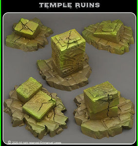 3D Printed Fantastic Plants and Rocks Temple Ruins 28mm - 32mm D&D Wargaming - Charming Terrain