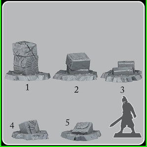 3D Printed Fantastic Plants and Rocks Temple Ruins 28mm - 32mm D&D Wargaming - Charming Terrain