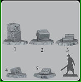 3D Printed Fantastic Plants and Rocks Temple Ruins 28mm - 32mm D&D Wargaming - Charming Terrain