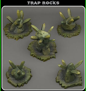 3D Printed Fantastic Plants and Rocks Trap Rocks 28mm - 32mm D&D Wargaming - Charming Terrain